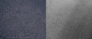 Comparison of chip seal and traditional asphalt surfaces.